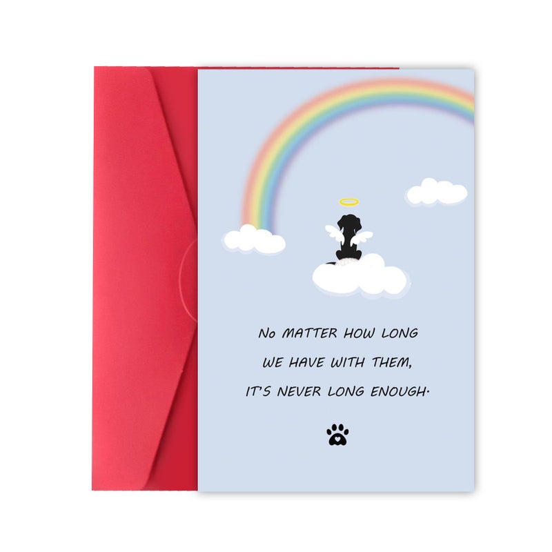 Greeting Card Mourning Card For Lost Pet Dog Cute Pet Dog Lost Rainbow Bridge, Dog - Image 1
